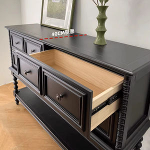 لوح جانبي عصري أسود من خشب البلوط على الطراز الأمريكية متين لغرفة المعيشة ومدخل البهو في شقة صغيرة - Product Image 4