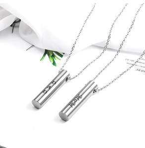 Collier pendentif personnalisé en acier inoxydable pour cendres, capsule funéraire commémorative, chaîne vintage en argent - Product Image 6