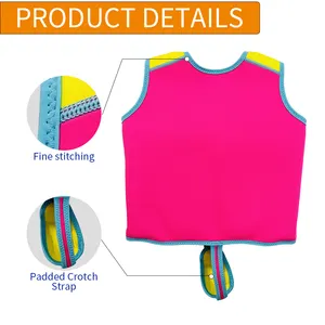 Premium Neoprene Swim Vest For Kids With Adjustable Safety Strap - Baby Life Jacket Floating Swimsuit Life Jacket