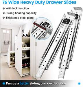 Correderas para cajones de alta resistencia de 76 mm, correderas de rodamiento de bolas de 225 kg para extensión de mesa, accesorios para correderas de cajones, gabinete - Product Image 3