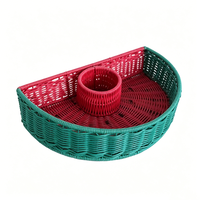 Panier à fruits en rotin de style bohème en forme de pastèque pour Pâques, assiette à collation tressée à la main pour table basse et salon