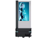 Kiosco de Señalización Digital con Soporte de Piso de 43 Pulgadas, Robot Publicitario LED para Interiores, Ascensores y Aeropuertos, Pantalla LCD Móvil de Doble Cara, Autónomo