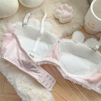 Ensemble de lingerie gothique sexy pour femmes, soutien-gorge push-up sans armatures 3/4 cup avec nœud, bretelles réglables, culotte de bikini respirante, ODM