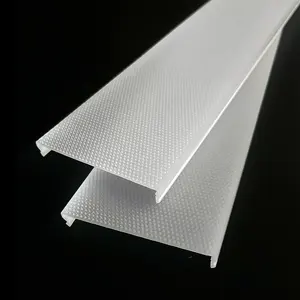 Baoming 60 Mm Extrusion PC Embossed Lamp Covers Shades Acrylic Prismatic Diffuser Cover Milky White Transparent