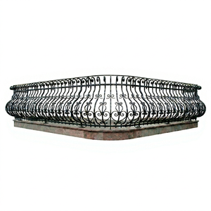 Rampe de balcon moderne en fer forgé avec design résistant à la rouille, installation facile pour villas et espaces extérieurs - Product Image 1