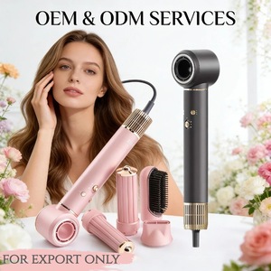 Hair Dryer 5 In 1 Negative Ion High Speed Quiet Operation Home Use With Concentrator And Diffuser Nozzle Pink Gray - Product Image 3