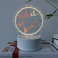 Luz nocturna reescribible con Niña, bonita luz acrílica, lámpara de escritorio, tablero de mensajes para decoración de habitación, adornos de escritorio, luz para dormir en el dormitorio