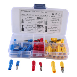 Kit de connecteurs rapides IQIHUI Bullet 60 pièces bleu rouge jaune mâle femelle pour câblage automobile - Product Image 1