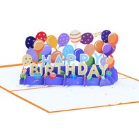 Carte de vœux 3D pop-up d'anniversaire de haute qualité, en matériau écologique, impression numérique, pour entreprises, amour, emballage professionnel
