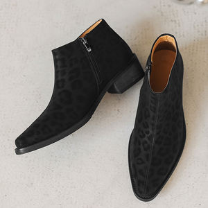 Botas para Hombre con Tacón Grueso Versátiles, Botas Cortas Delgadas que Aumentan la Estatura, Nuevas Botas Martin para Otoño e Invierno - Product Image 3