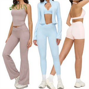 Conjunto Deportivo de Yoga y Gimnasio para Mujer, Transpirable y de Alta Calidad, con Leggings de Cintura Alta y Efecto Levanta Glúteos, y Sujetador Deportivo para Correr y Hacer Ejercicio - Product Image 3