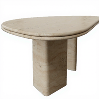 Console/Table d'appoint Dougbuild en marbre naturel beige, moderne, écologique et luxueuse, pour appartement, fabriquée sur commande