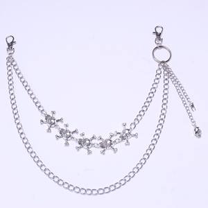 Cadena de cintura de plata tibetana con calavera, estilo punk, doble capa, cadena metálica, moda hip hop, cadena corporal, accesorio de uso diario - Product Image 4