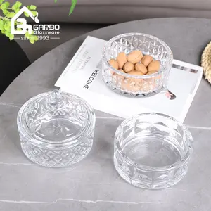 Grande vetro di natale Candy Pot con coperchio trasparente coperto Candy Bowl vaso di cristallo decorativo per caramelle Server per tavolo da ufficio