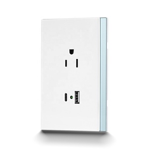 New khuôn nam Mỹ tiêu chuẩn ổ cắm chúng tôi ổ cắm với <span class=keywords><strong>USB</strong></span> loại một loại C sạc cổng 5V 2.1A chống cháy PC & Glass Bảng điều chỉnh - Product Image 1