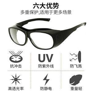 Gafas Protectoras Transparentes Anti-Impacto, Anti-Vaho, UV400, Montura Negra, Lentes de 2mm, Hechas en Shenzhen - Product Image 3