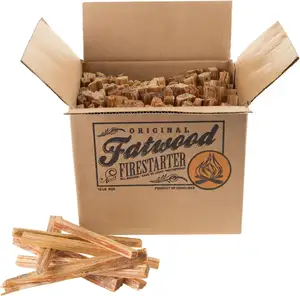 Pemantik api pinus untuk berkemah stik BBQ perapian kayu pelet kompor arang kembang api kayu 100% alami 10LB Fatwood