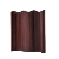 Paravent et séparateur de pièce moderne en bois de pin léger, imperméable, couleur rouge vin et noyer, avec design incurvé en arc