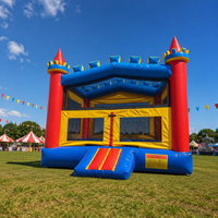 Château gonflable coloré pour location événementielle, structure gonflable commerciale, château rebondissant