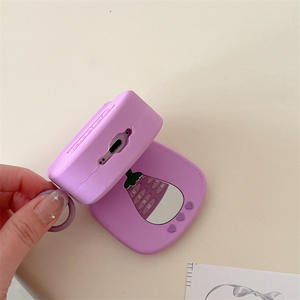 Designer d'aubergine de dessin animé 3D amusant pour <span class=keywords><strong>AirPods</strong></span> 3 1 2 Pro housse antichoc en Silicone souple pour étui pour écouteurs sans fil Airpod Pro - Product Image 6