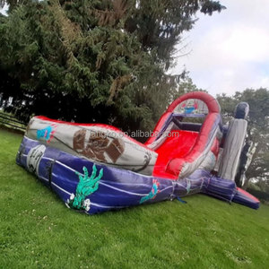 Château gonflable à thème Halloween avec toboggan, combo <span class=keywords><strong>pour</strong></span> enfants, château de saut avec toboggan aquatique/sèche, location de terrain de jeux extérieur - Product Image 4