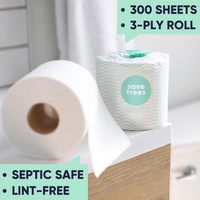 Kertas Toilet Ramah Lingkungan dari Bambu 3 Lapis, Dapat Dibuang di Toilet, 300 Lembar, Gulungan Polos Putih, Terbuat dari Pulp Bambu Bebas Pohon Bersertifikat 2-3