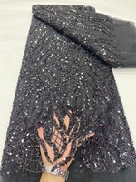 Tissu en dentelle à mailles trapézoïdales NI.AI violet perlé, brodé de sequins et de perles, pour robes de mariée