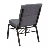 Chaise de théâtre moderne, bon marché, noire, violette, empilable, rembourrée et rembourrée en fer, chaises de chaire d'église en gros imbriquées pour pasteur