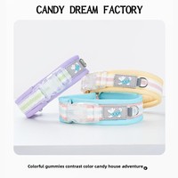 Bonbons à la mode moderne chien tour de cou Durable boucle transparente accessoire pour animaux de compagnie avec motif rayé coloré collier pour animaux de compagnie