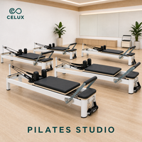 Macchina Pilates Reformer in Lega di Alluminio con 6 Molle Regolabili, Attrezzatura Professionale per Studio e Palestra