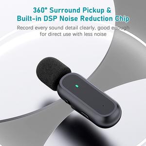 Microphone Lavalier sans fil 2.4G pour enregistrement Audio/vidéo/<span class=keywords><strong>YouTube</strong></span>/<span class=keywords><strong>TIK</strong></span> <span class=keywords><strong>Tok</strong></span>/Interview/Vlog - Product Image 5