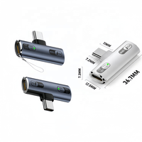 Adaptateur double USB-C femelle vers Type-C mâle en alliage d'aluminium PD100W 2-en-1, convertisseur d'extension de transfert sonore Hi-Fi rapide 10 Gbit/s