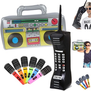 80s <span class=keywords><strong>90s</strong></span> décorations de fête <span class=keywords><strong>Hip</strong></span> <span class=keywords><strong>Hop</strong></span> thème fête fournitures <span class=keywords><strong>Radio</strong></span> Boom Box Microphone orgue électronique PVC jouets gonflables - Product Image 1