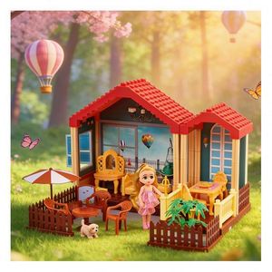 ชุดบ้านจิ๋ว DIY พลาสติกสำหรับประกอบแบบจำลอง ของเล่นบ้านจิ๋วสร้างสรรค์ พร้อมเฟอร์นิเจอร์และอุปกรณ์เสริม ของขวัญ - Product Image 1