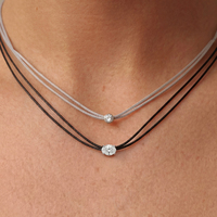 Collier en argent sterling 925 avec cordon et zircon cubique, pendentif plaqué or délicat, bijoux minimalistes à superposer