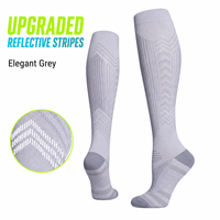 Chaussettes de compression professionnelles tricotées Meikes ODM pour mollets, sport, fitness, course à pied, respirantes, en nylon polyamide, pour la nuit
