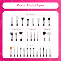 Ensemble de pinceaux de maquillage en poils vegan doux pour la peau, impression de logo personnalisée, fournisseur fiable pour une livraison rapide