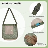 Bolsa para Recoger Hongos, Verde Oliva, de Malla Vertical, Grande y Portátil, con 2-3 Compartimentos y Bolsillo para Uso en Exteriores