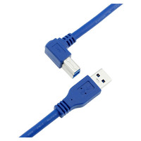 Cable USB 3.0 Utech de 90 Grados, 3 pies (1 m), Macho B a Macho B, Trenzado de PVC, para Impresora, Monitor, Estación de Acoplamiento, Disco Duro Externo