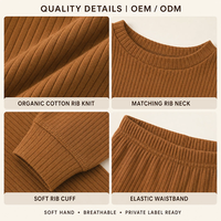 Ensembles de pyjamas pour bébé à manches longues en coton biologique, vêtements pour bébé unisexes, tenues en deux pièces, couleur unie, garçons et filles