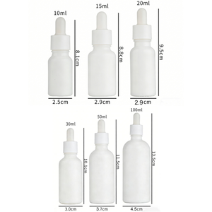 Botellas de Vidrio con Gotero para Aceites Esenciales, Recubiertas de Blanco, con Tapa Blanca, 10ml 15ml 30ml 50ml 100ml, para Crema para el Cuidado de la Piel y Limpiador <span class=keywords><strong>Facial</strong></span>, Venta al por Mayor - Product Image 5