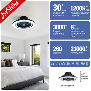 Ventilador de Techo LED 1stshine, Elegante, <span class=keywords><strong>23</strong></span> Pulgadas, Iluminación RGB, Ventilador de Techo Interior para Fiestas con Luz LED - Product Image 3