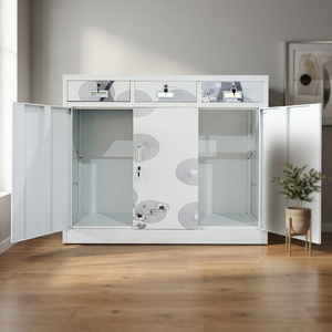 Low Steel <b>Filing</b> Cabinet Metal Factory Storage Cabinet 2-door Under Office Storage Cabinet with Key Lock Furniture - Product Image 3