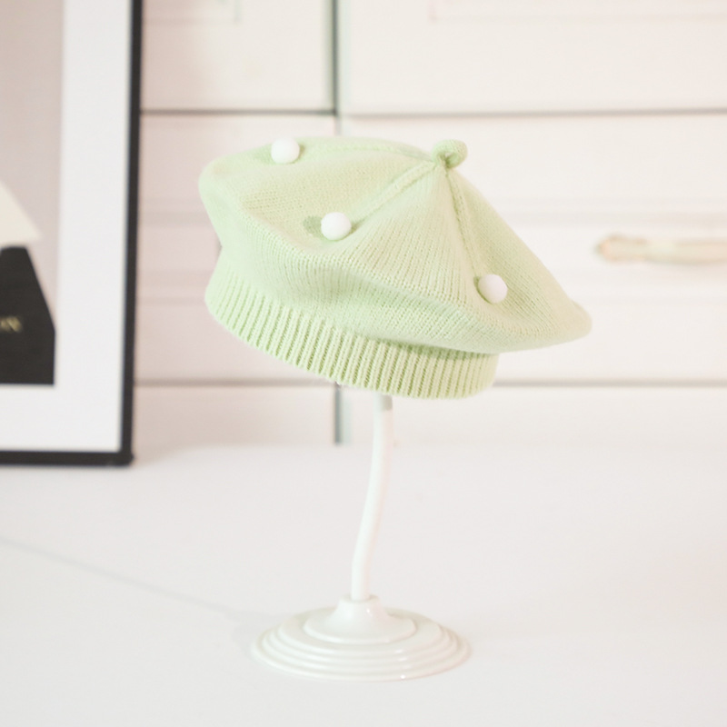 Vert clair [béret en laine en forme de boule]