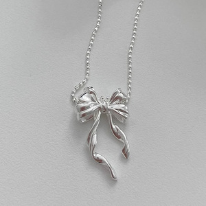 Collana con Fiocco in Argento Sterling 925, Stile Giovanile <span class=keywords><strong>Chaebol</strong></span>, Superficie Fotosensibile di Lusso Leggero di Alta Gamma - Product Image 3
