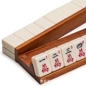 Wooden Mahjong Pusher Holder Magnetic Folding Portable Card <b>Stand</b> Desktop Storage Ornament - Product Image 2