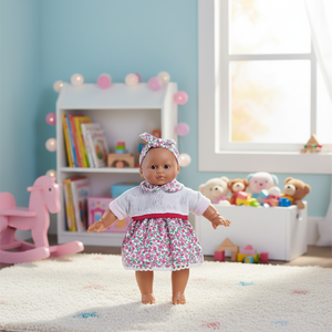 Muñeca Dulce Bebé Marrón con Ropa Rosa Nueva para Niñas - Product Image 3