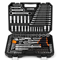 Ensemble d'outils de mécanicien de 150 pièces, jeu de douilles à cliquet de 1/4 ", 3/8 ", 1/2 " avec clé à cliquet à 72 dents, kit d'outils à main en Cr-V pour la réparation automobile