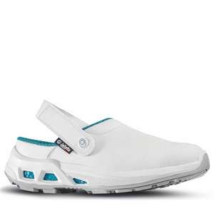 JALLATTE - JOJO207-36 White/blue safety <b>clog</b> MIRANDA ESD OB A E FO WRU SRC - EAN 3597810284333 <b>CLOGS</b> - Product Image 1