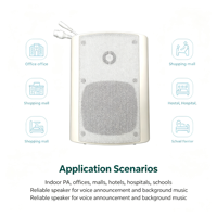 Haut-parleur IP mural SIP741T pour usage commercial, enceinte PA intérieure pour diffusion audio de fond dans les écoles et les hôpitaux